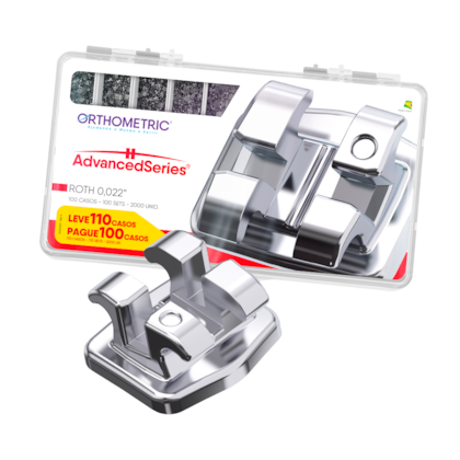 Bráquete de Aço Advanced Series Com Gancho Roth .022" (Pague 100 Leve 110 Casos) - Orthometric Bráquete de Aço Advanced Series Com Gancho Roth .022" (Pague 100 Leve 110 Casos) - Orthometric