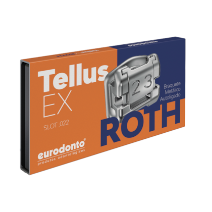 Bráquete Metálico Autoligado Tellus EX Roth 022 - EURODONTO Bráquete Metálico Autoligado Tellus EX Roth 022 - EURODONTO