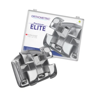 BRÁQUETE METÁLICO PREMIUM ELITE COM GANCHO ROTH 022 - ORTHOMETRIC BRÁQUETE METÁLICO PREMIUM ELITE COM GANCHO ROTH 022 - ORTHOMETRIC