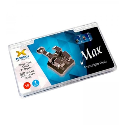 Bráquete Metálico Roth Max 9° com Gancho 018 - MORELLI Bráquete Metálico Roth Max 9° com Gancho 018 - MORELLI
