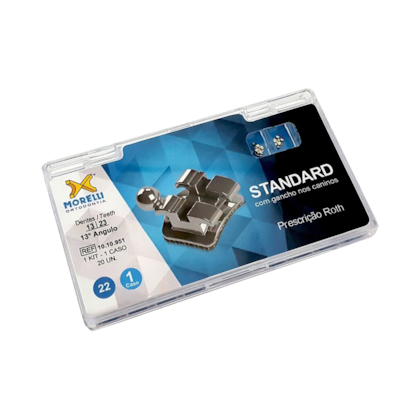 Bráquete Metálico Standard com Gancho nos Caninos 13º Roth 022 - MORELLI Bráquete Metálico Standard com Gancho nos Caninos 13º Roth 022 - MORELLI