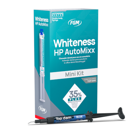 Clareador Whiteness 35% HP Automixx PLUS Mini Kit + Top Dam - FGM Clareador Whiteness 35% HP Automixx PLUS Mini Kit + Top Dam - FGM