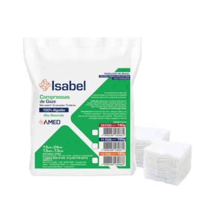 Compressas de Gaze 9 Fios Não Estéril - Isabel America Compressas de Gaze 9 Fios Não Estéril - Isabel America
