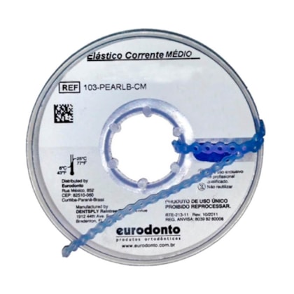 Elástico Corrente Pearl Blue Médio - EURODONTO Elástico Corrente Pearl Blue Médio - EURODONTO