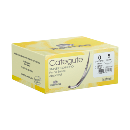 Fio de Sutura Absorvível Categute Simples C/Agulha Cilíndrica - Technofio Fio de Sutura Absorvível Categute Simples C/Agulha Cilíndrica - Technofio