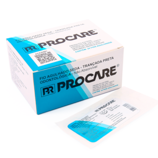 Fio de Sutura de Seda Preta 3.0 45cm - PROCARE
