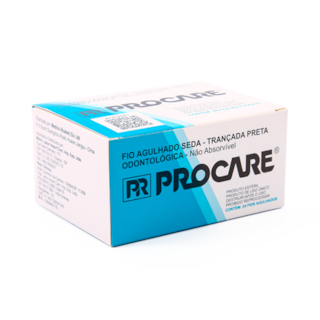 Fio de Sutura de Seda Preta 3.0 45cm - PROCARE