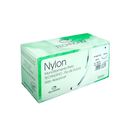 Fio De Sutura Nylon C/Agulha Triangular 45cm C/AG 3/8 2,0cm - TECHNOFIO Fio De Sutura Nylon C/Agulha Triangular 45cm C/AG 3/8 2,0cm - TECHNOFIO