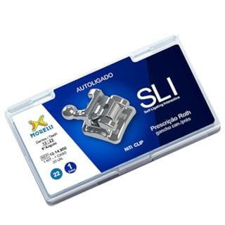 Kit Bráquete Autoligado SLI Roth 01 Caso C/Gancho Can./Prés .022" - MORELLI