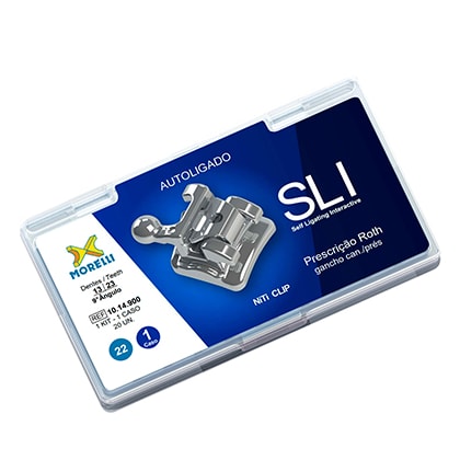 Kit Bráquete Autoligado SLI Roth 01 Caso C/Gancho Can./Prés .022" - MORELLI