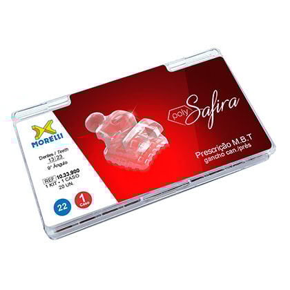 Kit Bráquete Cerâmico M.B.T. PolySafira C/Gancho Can./Prés 022 - MORELLI Kit Bráquete Cerâmico M.B.T. PolySafira C/Gancho Can./Prés 022 - MORELLI