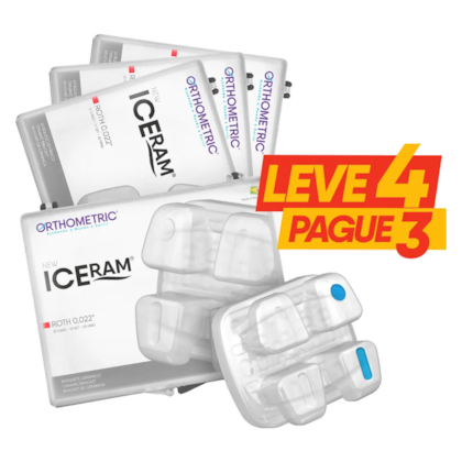 Kit Bráquete Cerâmico New Iceram 4 Casos Roth 022 - ORTHOMETRIC