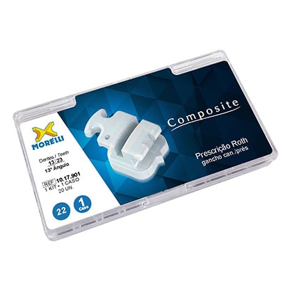 Kit Bráquete Composite Roth 01 Caso C/Gancho Can./Prés .022" - MORELLI Kit Bráquete Composite Roth 01 Caso C/Gancho Can./Prés .022" - MORELLI