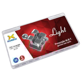 Kit Bráquete Light 1 Caso M.B.T. C/Gancho Can./Prés .022" - MORELLI