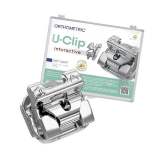 Kit Bráquete Metálico Auto-Ligado U-Clip Interativo MBT 0,022" 1 Caso - Orthometric
