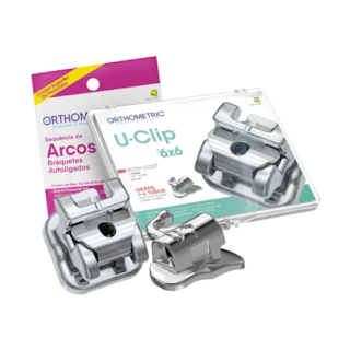 Kit Bráquete Metálico Autoligado U-Clip Roth 022 + Sequência de Arco + Tubo - Orthometric