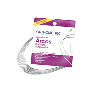 Kit Bráquete Metálico Autoligado U-Clip Roth 022 + Sequência de Arco + Tubo - Orthometric