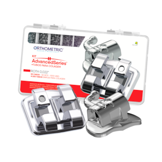 Kit Bráquete Metálico Roth Advanced Series C/Gancho 50 Casos + 200 Tubos 022 - ORTHOMETRIC Kit Bráquete Metálico Roth Advanced Series C/Gancho 50 Casos + 200 Tubos 022 - ORTHOMETRIC