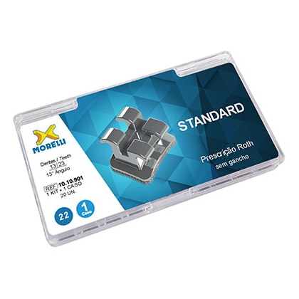 Kit Bráquete Metálico Roth Standard Can. 13° Ang. .022" - MORELLI Kit Bráquete Metálico Roth Standard Can. 13° Ang. .022" - MORELLI