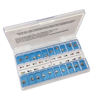 Kit Bráquetes Metálicos Roth Light Can. 9° Ang. Gancho Canino .022" - MORELLI