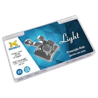 Kit Bráquetes Metálicos Roth Light Can. Sup. 9° Ang. Gancho Can./Prés .022" - MORELLI