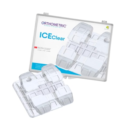 Kit de Bráquete Cerâmico Ice Clear 0.22" 1 Caso - Orthometric
