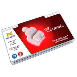 Kit de Bráquete Cerâmico MBT C/Gancho Can./Prés 01 Caso .022" - MORELLI Kit de Bráquete Cerâmico MBT C/Gancho Can./Prés 01 Caso .022" - MORELLI