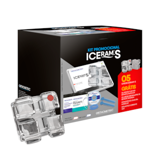 Kit de Bráquete Cerâmico MBT Iceram-S Roth .022" 5 casos - Orthometric