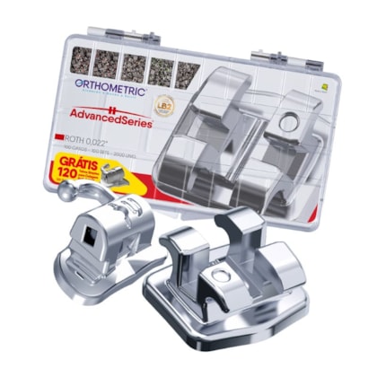 Kit de Bráquete Metálico Advanced Roth 022 100 Casos + 120 Tubos - Orthometric Kit de Bráquete Metálico Advanced Roth 022 100 Casos + 120 Tubos - Orthometric