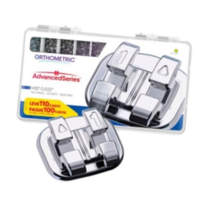 Kit de Bráquete Metálico MBT Advanced com Gancho Roth 022 Pague 100 Leve 110 Casos - Orthometric Kit de Bráquete Metálico MBT Advanced com Gancho Roth 022 Pague 100 Leve 110 Casos - Orthometric