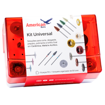 Kit Universal Acabamento e Polimento Universal - AMERICAN BURRS Kit Universal Acabamento e Polimento Universal - AMERICAN BURRS