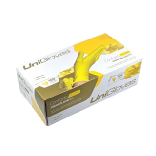 Luva de Procedimento de Látex Amarela Sem Pó - Unigloves Luva de Procedimento de Látex Amarela Sem Pó - Unigloves