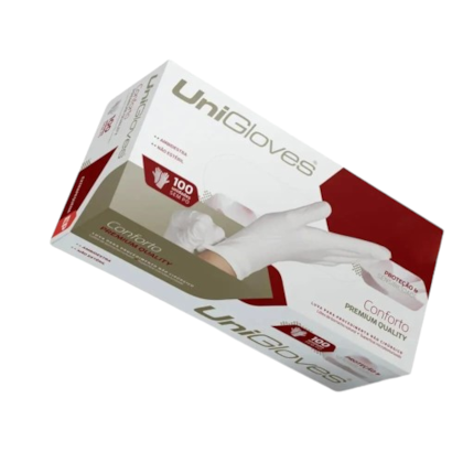 Luva de Procedimento de Latéx Premium Quality Sem Pó - UNIGLOVES Luva de Procedimento de Latéx Premium Quality Sem Pó - UNIGLOVES