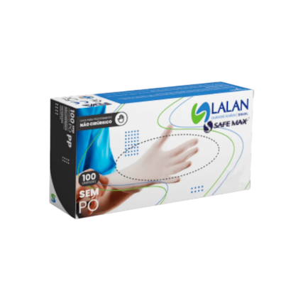 Luva de Procedimento de Látex Sem Pó - LALAN SAFE MAX