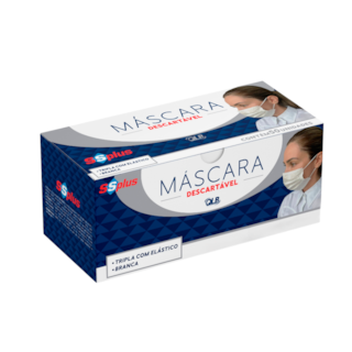 Máscara Cirúrgica de Elástico Branca - SSPLUS Máscara Cirúrgica de Elástico Branca - SSPLUS