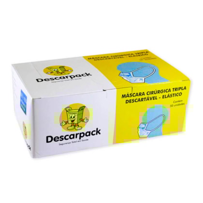 Máscara Cirúrgica Descartável Tripla Elástico - DESCARPACK Máscara Cirúrgica Descartável Tripla Elástico - DESCARPACK