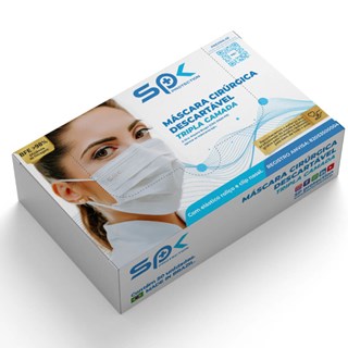 Máscara Cirúrgica Elástico Branca - SP PROTECTION