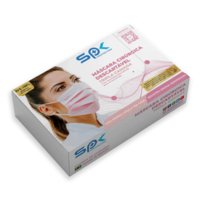 Máscara Descartável Tripla com Clipe Nasal - SP Protection Máscara Descartável Tripla com Clipe Nasal - SP Protection