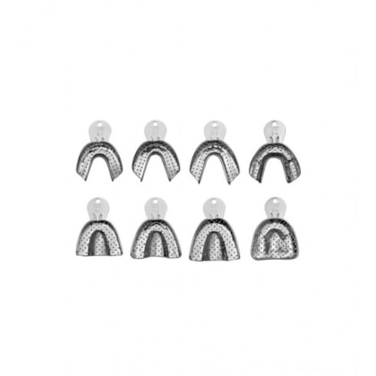 Moldeira Alumínio Adulto Perfurada Rasa - Tecnodent Moldeira Alumínio Adulto Perfurada Rasa - Tecnodent