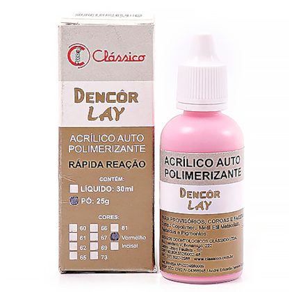 Resina Acrílica Dencôr Lay Pó Vermelha - CLASSICO